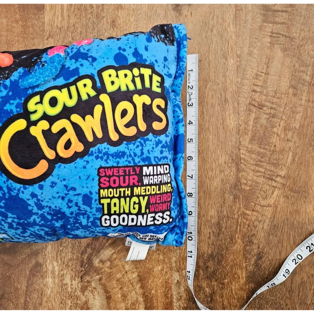 Trolli Sour Brite Crawlers Throw Pillow W/ Mini Plush Worm Pieces Inside